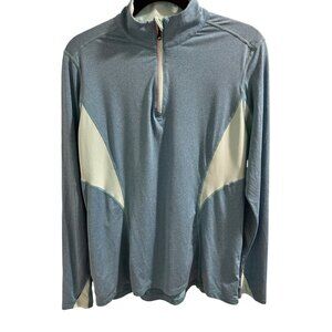 🍒 2/$20 Road Runner Two Tones Turquoise Athletic Pullover with Thumb Holes sz L